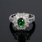 Zenat Green Oval Crystal Party Women's Ring