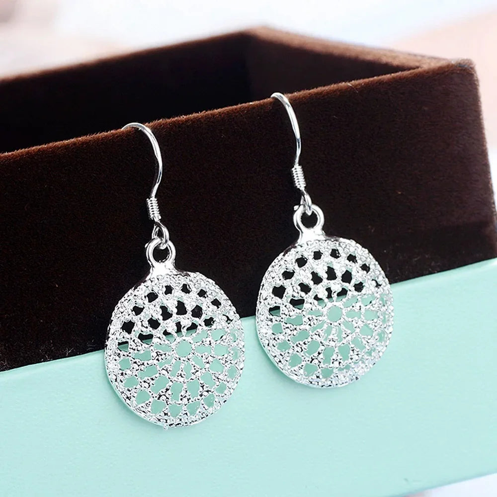 Zenat 925 Silver Round Earrings – Wedding & Party