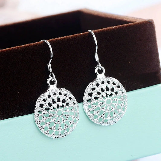 Zenat 925 Silver Round Earrings – Wedding & Party
