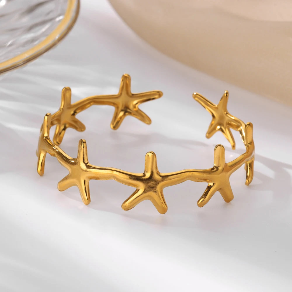 Shell Starfish 316L Stainless Steel Bangles for Women