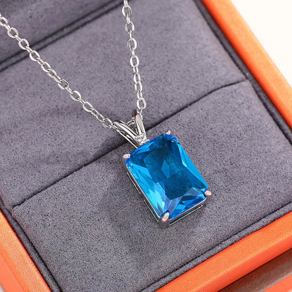 2025 Gorgeous White/Green/Purple/Pink Cubic Zirconia Women Necklace Simple and Elegant Design Female Wedding Trendy Jewelry
