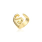 Zenat Letter Adjustable Stainless Steel Ring