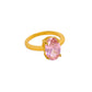 Exquisite Oval AAA Cubic Zirconia Inlaid Stainless Steel Ring Women's Transparent Gem Stone Index Finger Rust Proof Accessories
