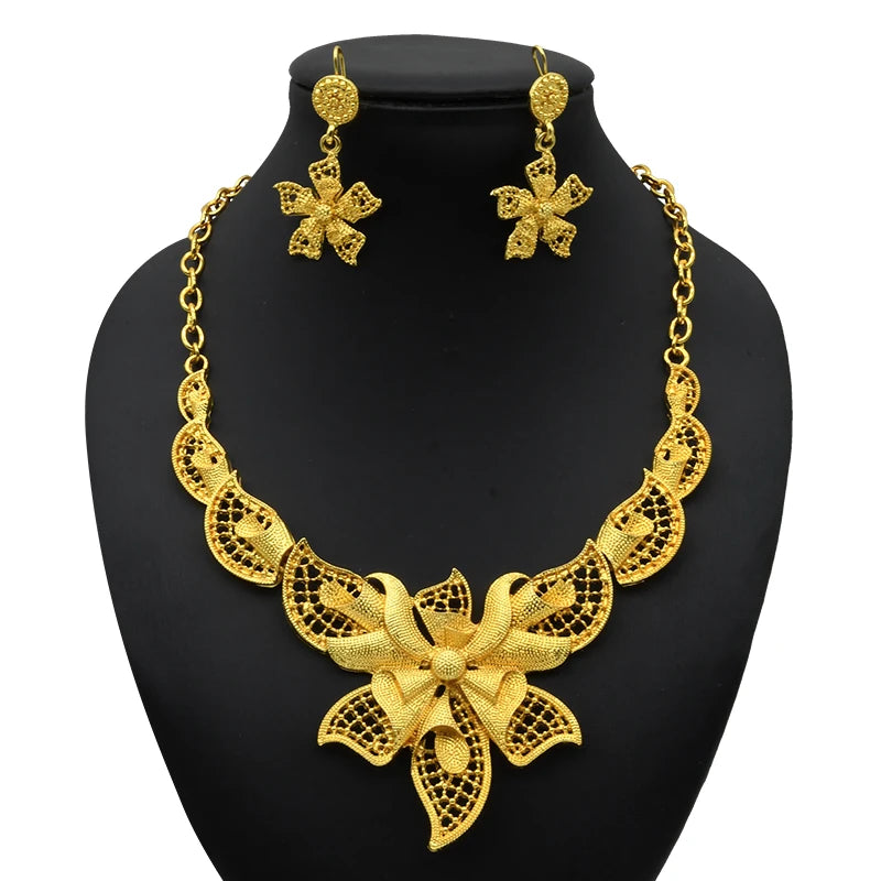 Zenat Luxury Indian style Jewelry Sets 24K Golden