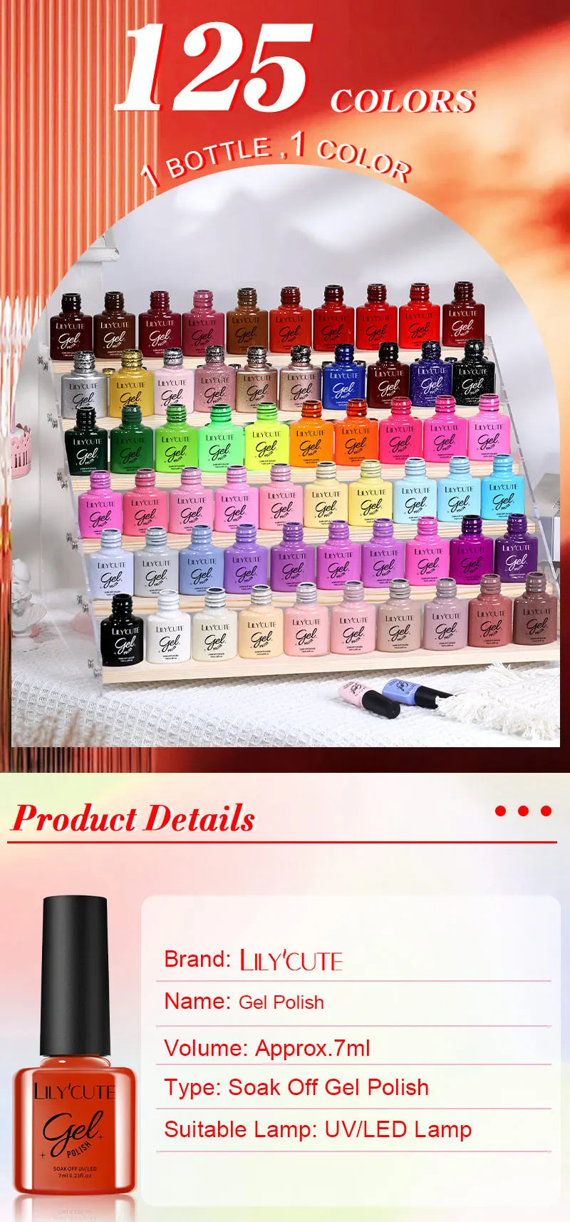 Zenat Red Autumn Winter Gel Nail Polish