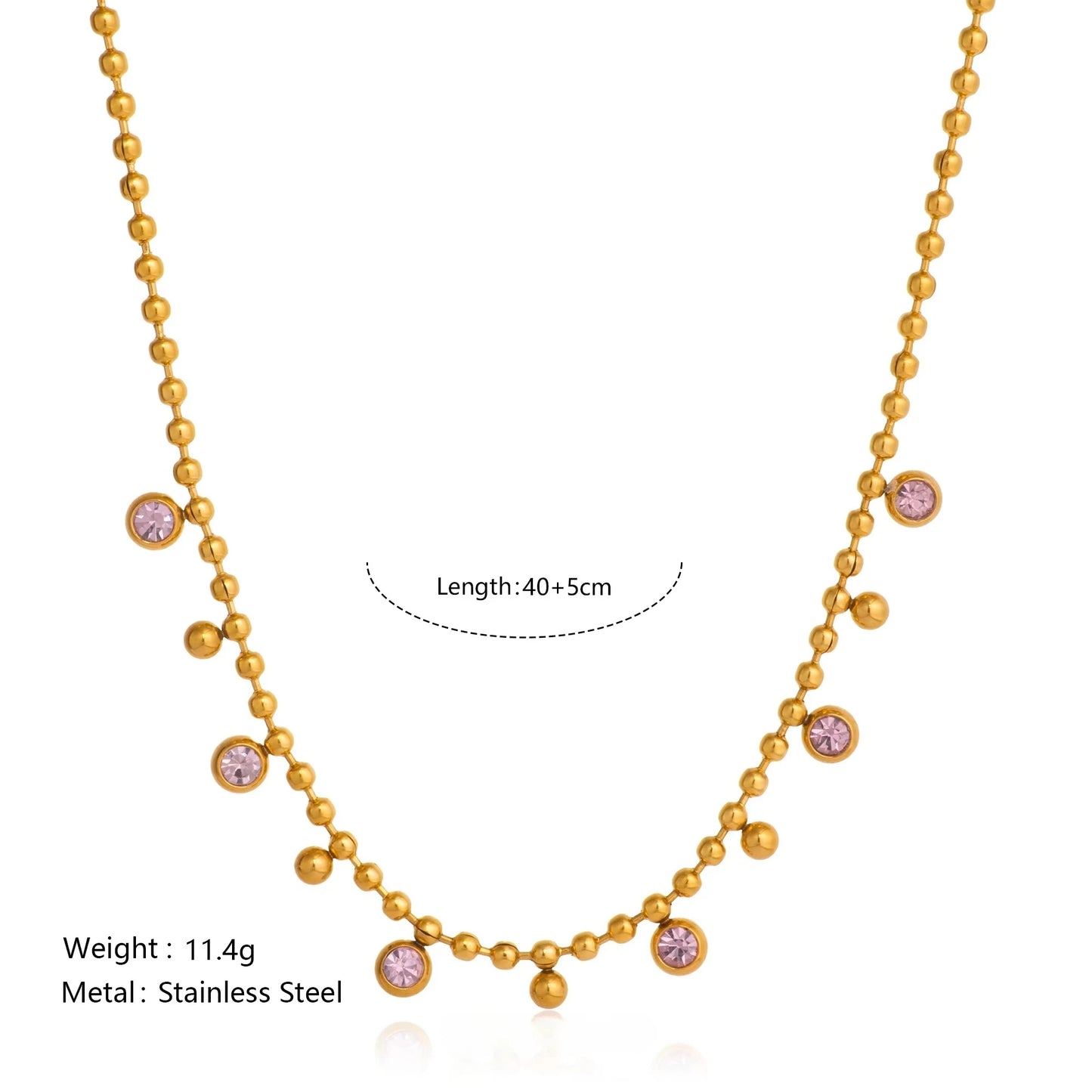 Zenat Vintage Round Zircon Tassel Pendant Necklace