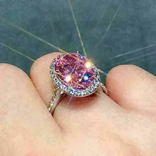Zenat Pink Cubic Zirconia Ring for Women