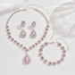 Minimalist Water drops Jewelry Set for Women Crystal Necklace Bracelet Earrings Set Gift Banquet Wedding Anniversary Accessories