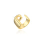 Zenat Letter Adjustable Stainless Steel Ring