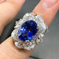 Zenat Blue Cube Zircon Elegant Ring