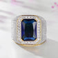 Zenat Blue Cube Zircon Elegant Ring
