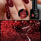Zenat Bright Red Sparkling Glitter Gel Nail Polish