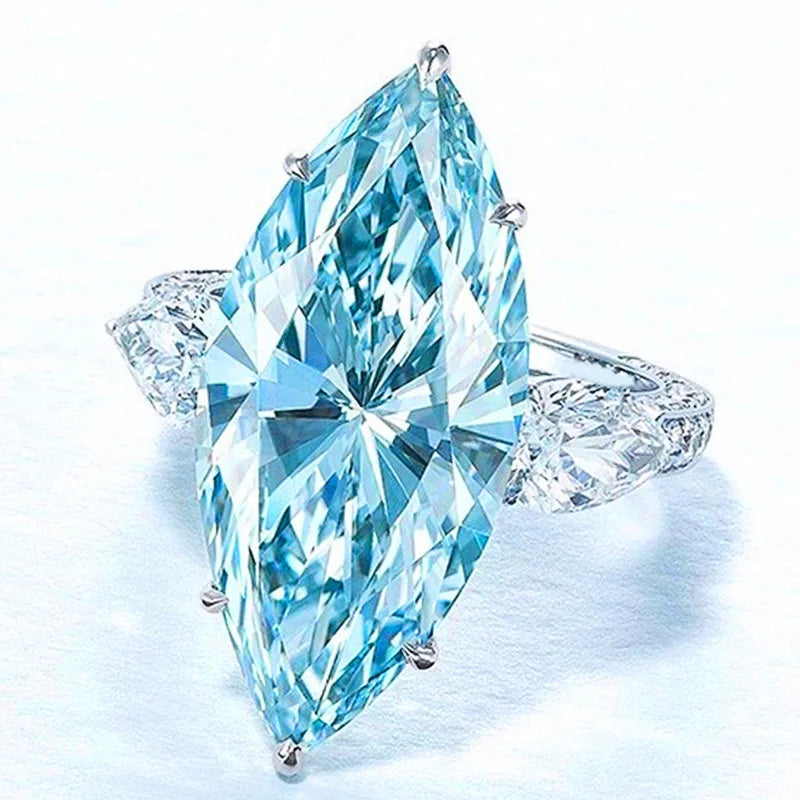 Zenat Sea Blue Cubic Zirconia Women’s Ring