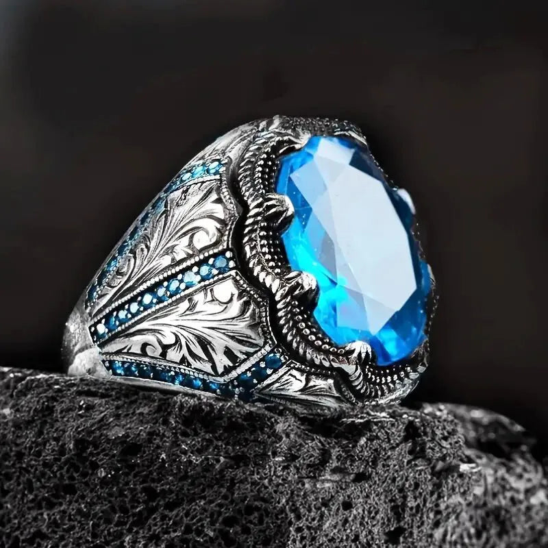 Zenat Sea Blue Cubic Zirconia Women’s Ring