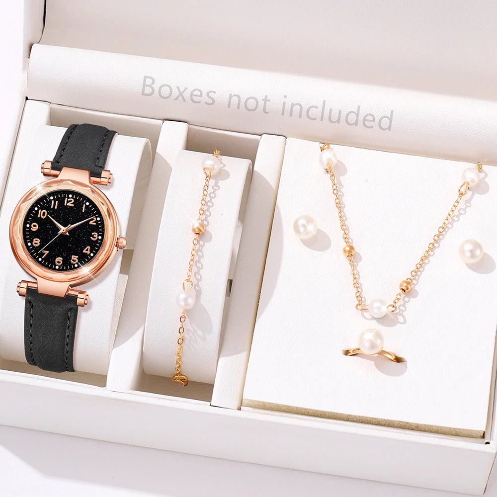 Zenat 6PCS Set Red Cherry Strap with Jewelery