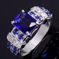 Zenat Luxury Prong Rings – Deep Blue Zircon