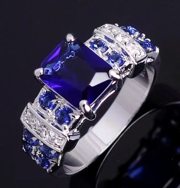 Zenat Luxury Prong Rings – Deep Blue Zircon