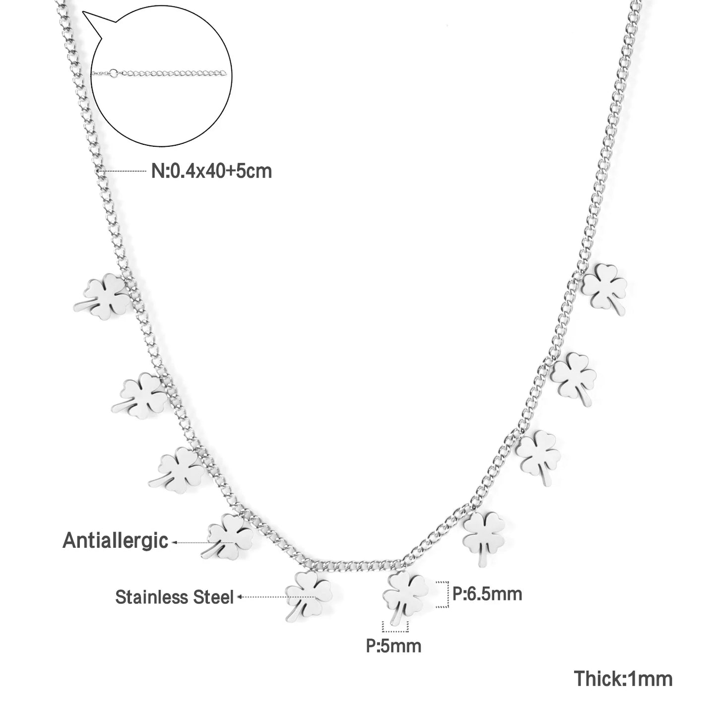 Zenat Golden Chains Necklaces Star Heart Stainless Steel