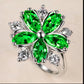 Zenat Inlaid Red Zircon Flower Ring