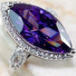 Zenat Oval Crystal Wedding Engagement Ring