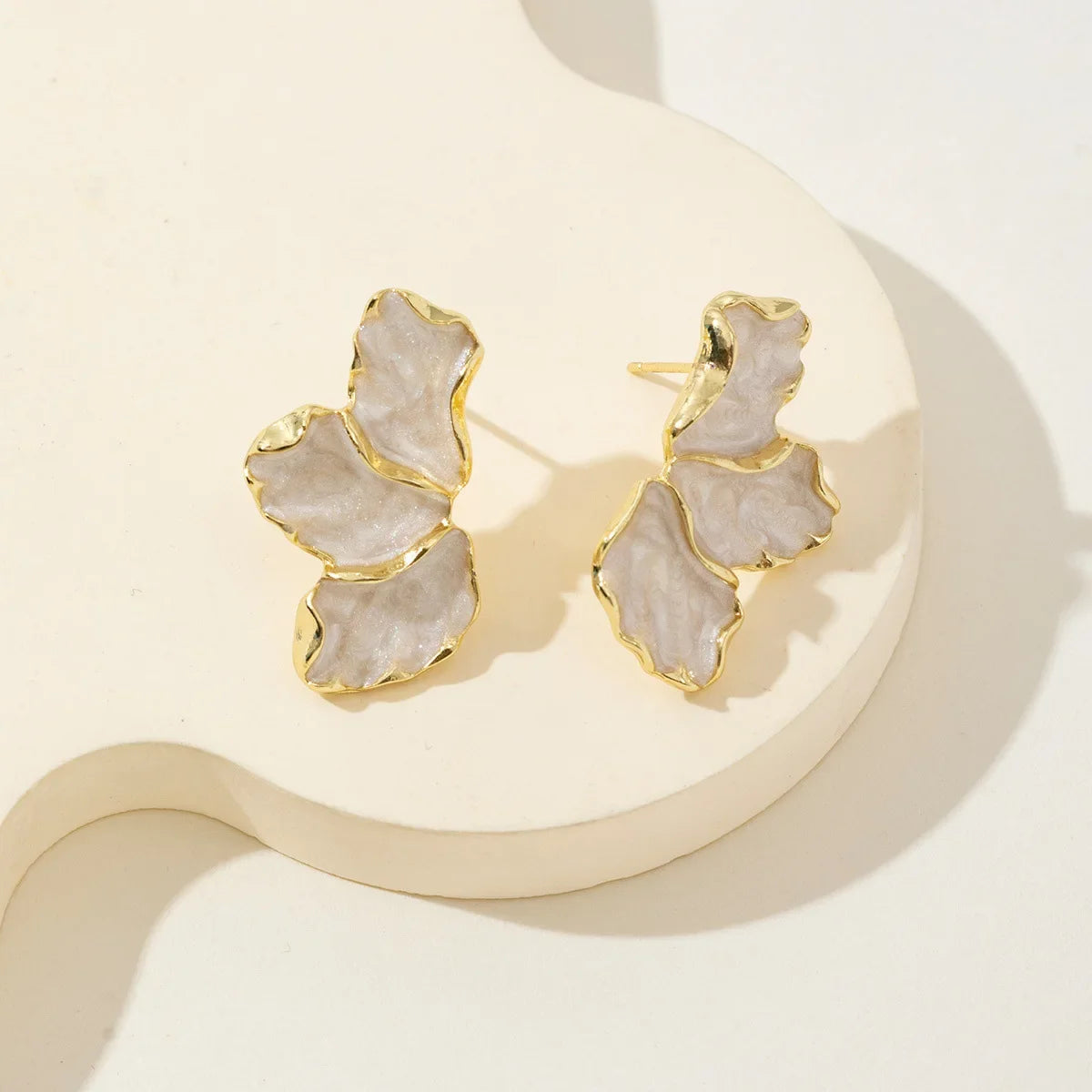 Zenat Metal Flower Statement Stud Earrings for Women