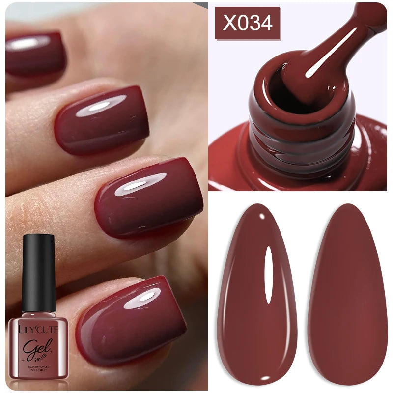 Zenat Red Autumn Winter Gel Nail Polish