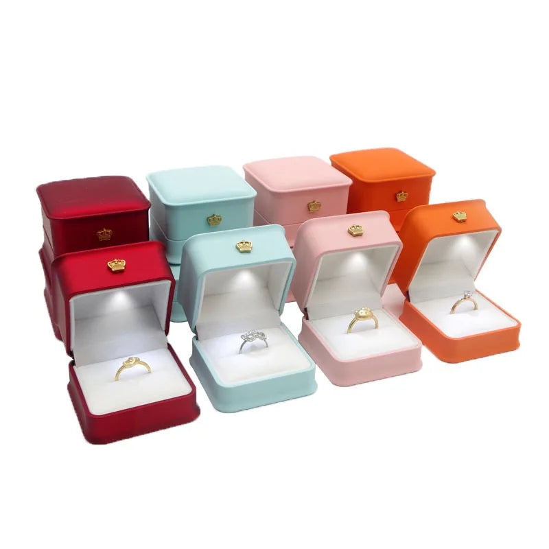 Crown Jewelry Box With Lighted LED