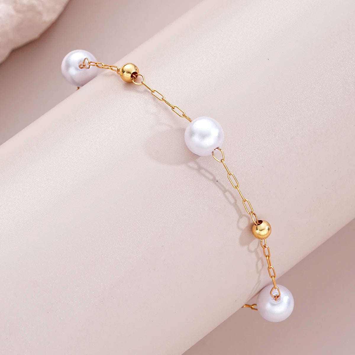 Zenat 2PC Gold Pearl Cross Jewelry Set