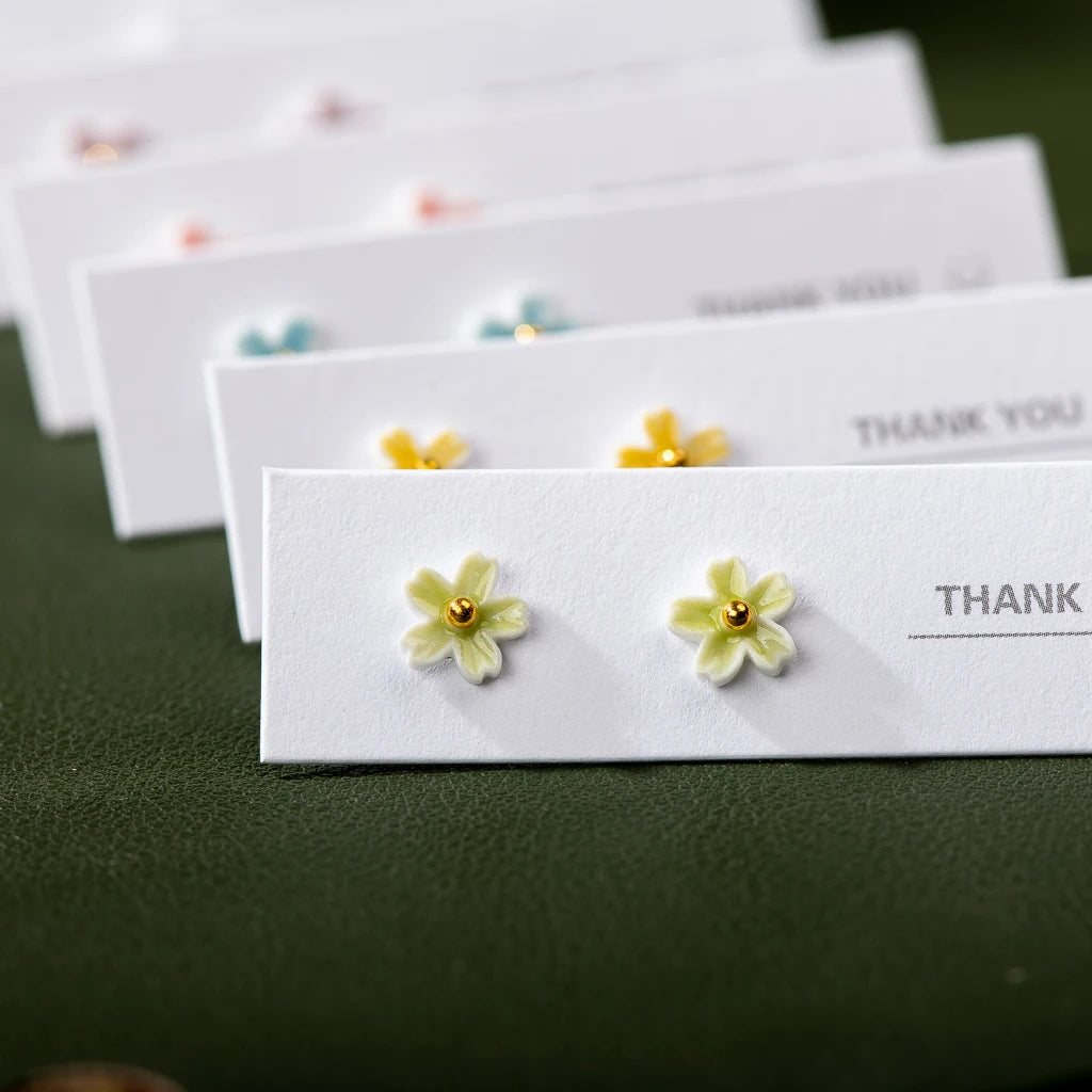 Zenat Handmade Multicolor Ceramic Flower Earrings