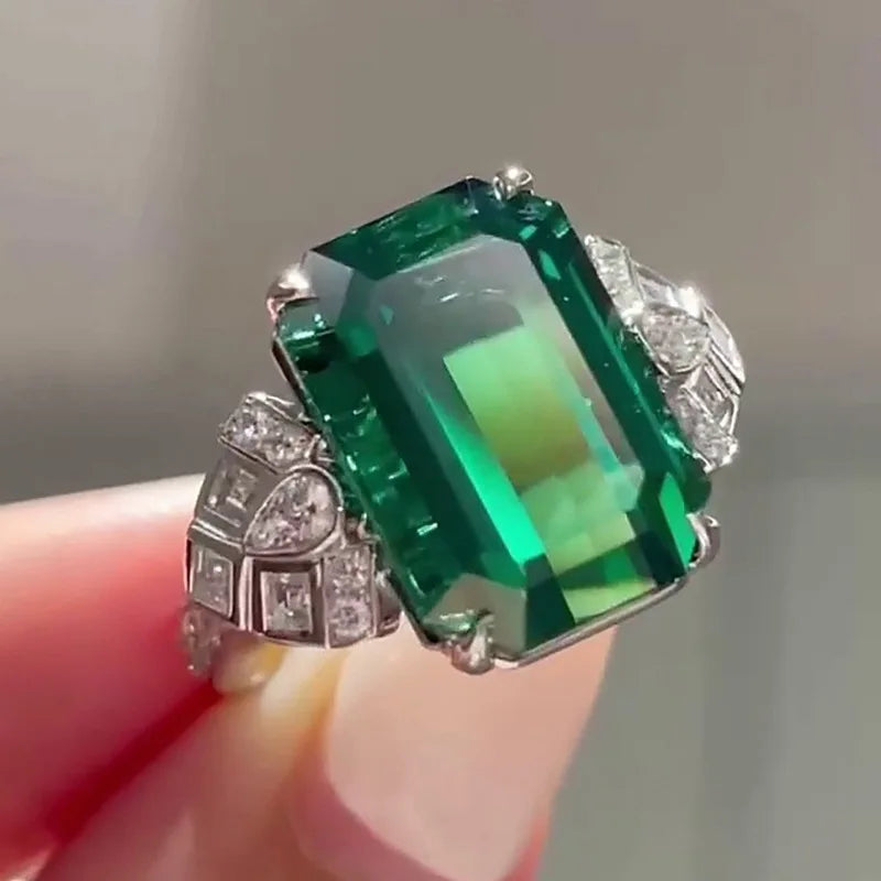Zenat Colorful Green Cubic Zirconia Rings