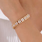 Bracelet 14K Gold Plated Cubic Zirconia Chunky Adjustable