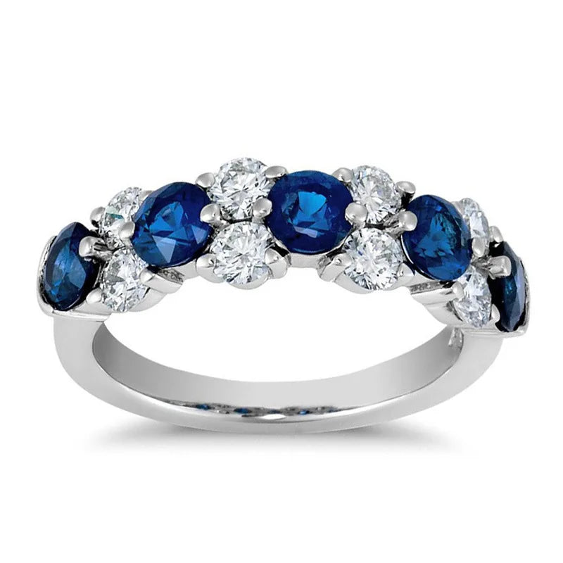 Zenat Luxury Prong Rings – Deep Blue Zircon
