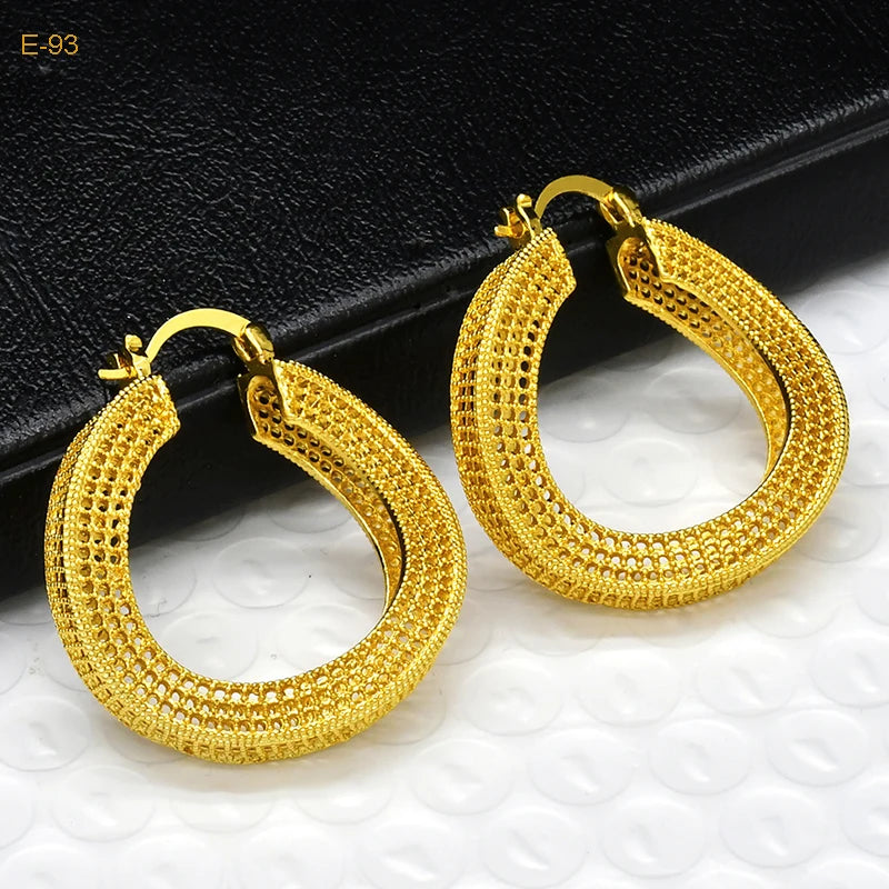 Zenat Dubai Gold Plated Hollow Earrings – Fine Jewelry