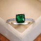 Zenat Green Oval Crystal Party Women's Ring