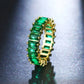 Luxury AAA CZ Green Wedding Rings for Women New Romantic Crystal Engagement Finger Ring France Party Bride Jewelry