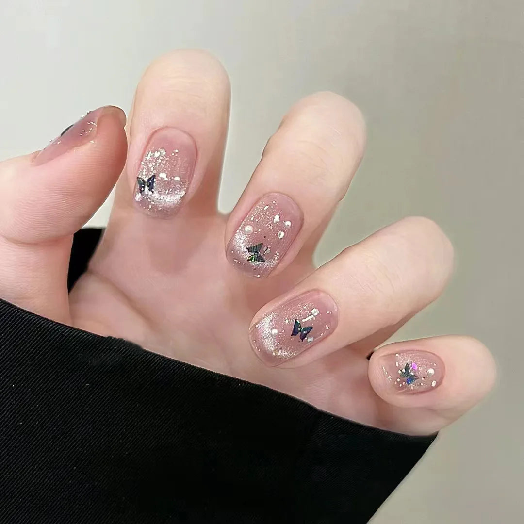 Zenat 24Pcs Glitter Diamond Press-On Nails