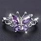 Zenat Purple Cubic Zirconia Square Crystal Ring