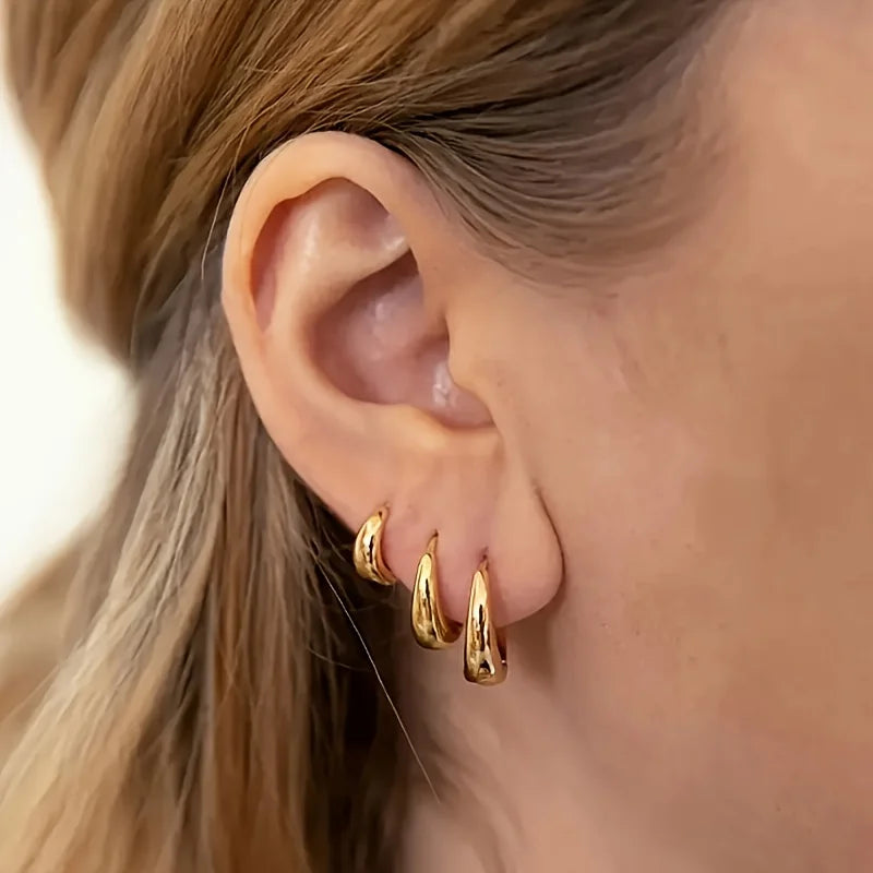 Zenat 3 Copper Earrings – Elegant Gold & Silver Set