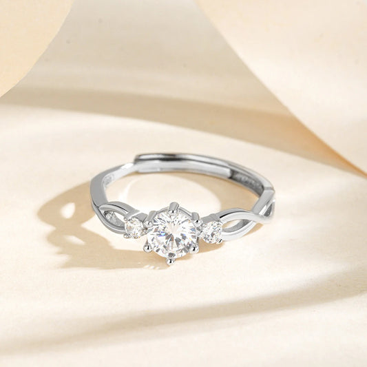 Zenat Vintage Hollow Zircon Adjustable Ring