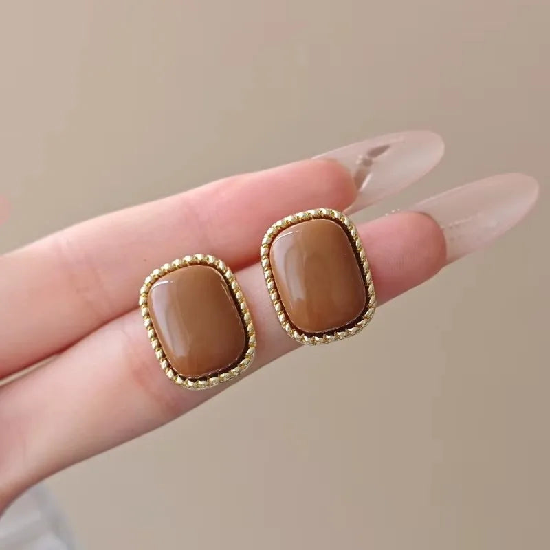 Zenat Brown Beer Bottle Pendant Drop Earrings for Women