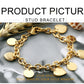 Zenat Stainless Steel Heart Coin Charm Bracelet for Women