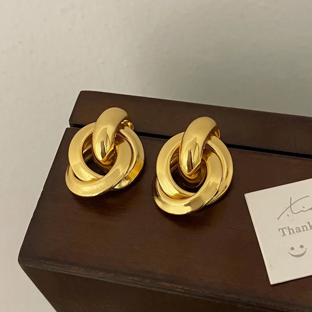 Zenat 925 Silver 18K Round Stud Earrings – Minimalist