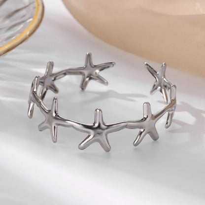 Shell Starfish 316L Stainless Steel Bangles for Women