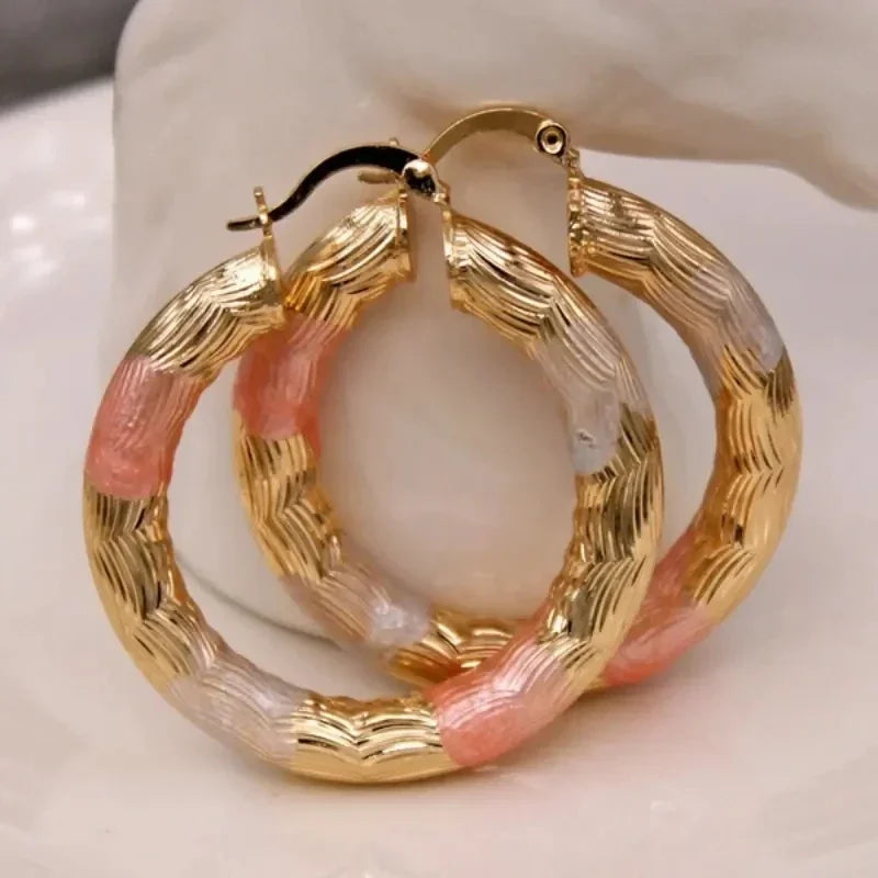 Zenat Golden Pink Earrings Exquisite Daily Wear