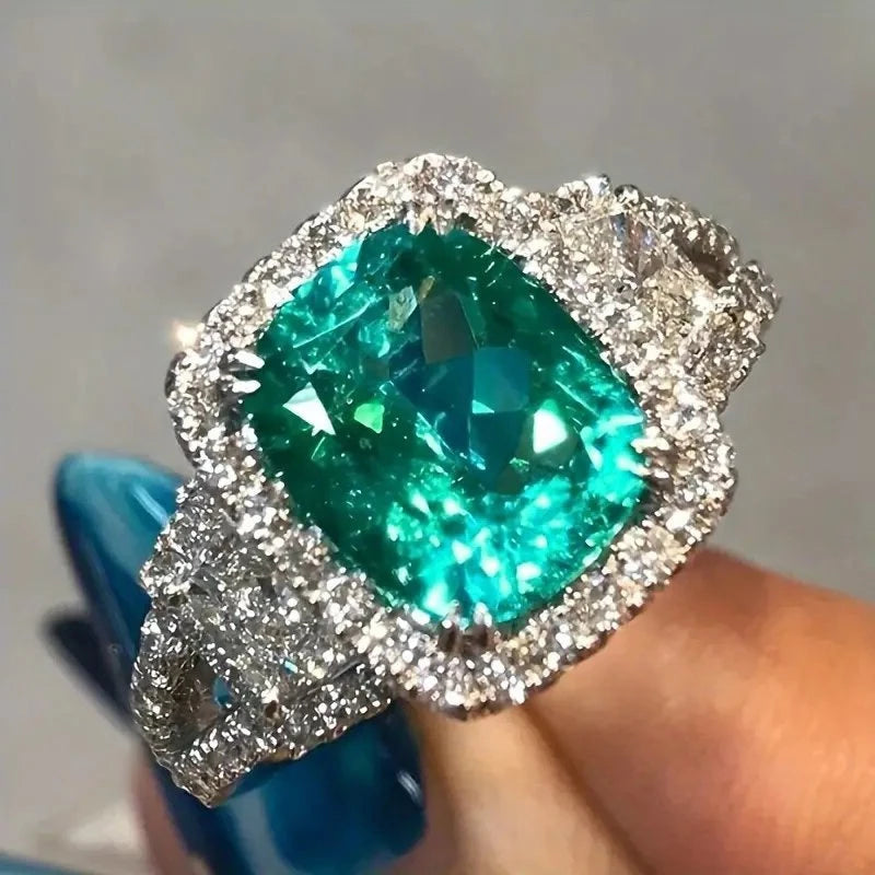 Zenat Colorful Green Cubic Zirconia Rings