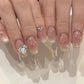Zenat 24Pcs Glitter Diamond Press-On Nails