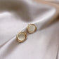 Korean Design Opal Round Stud Earring for Women Temperament Sweet Geometry Jewelry Wholesale Christmas Girlfriend Gift