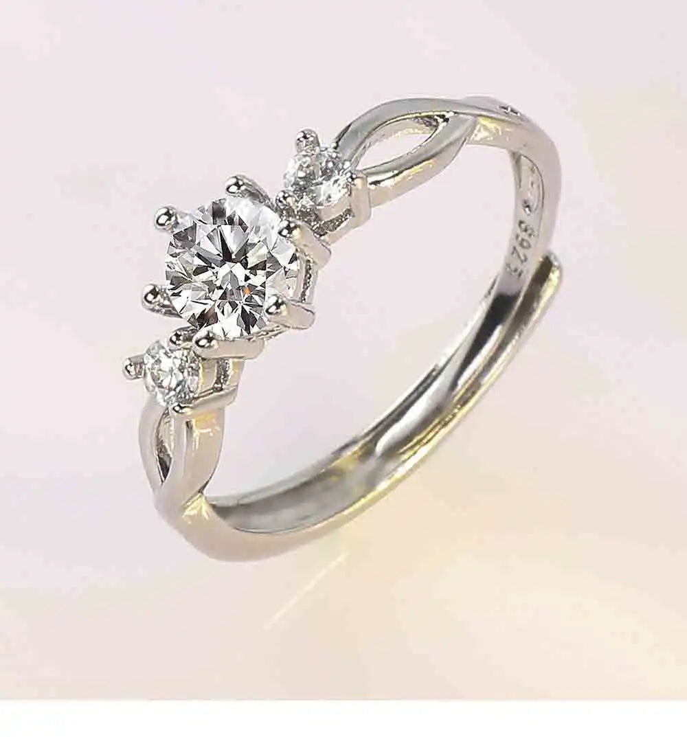 Zenat Vintage Hollow Zircon Adjustable Ring
