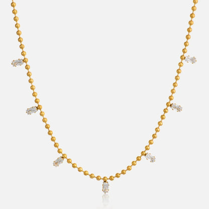 Zenat Boho Multi-Pendant Zircon Tassel Choker Necklace