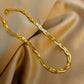 Zenat Stainless Steel Crossover Chain Necklace Bracelet